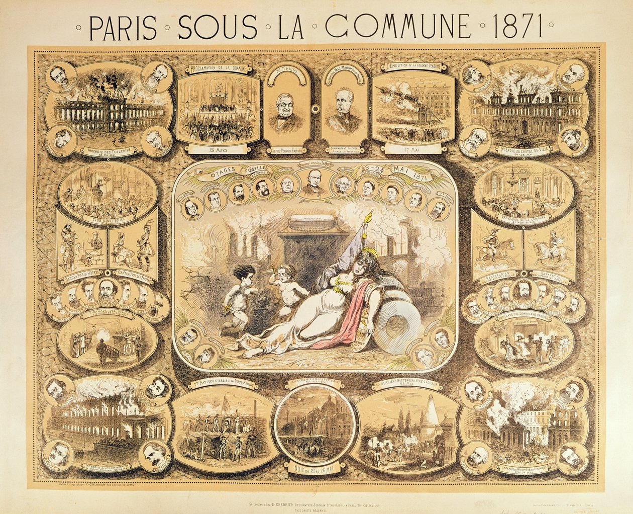 Sceny z Komuny Paryskiej, 1871 autorstwa French School