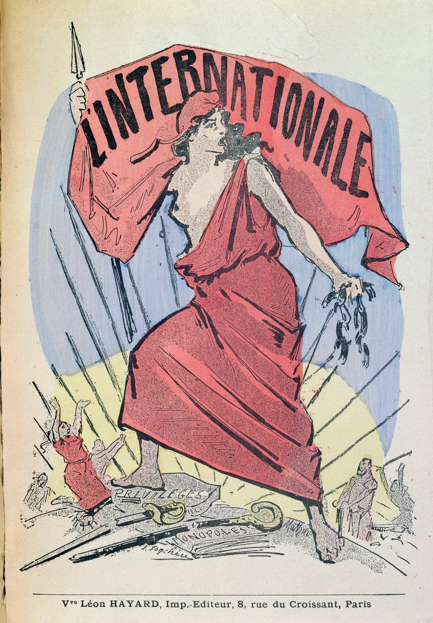 Partytura do piosenki LInternationale, ok.1900 (kolor grawerowany) autorstwa French School