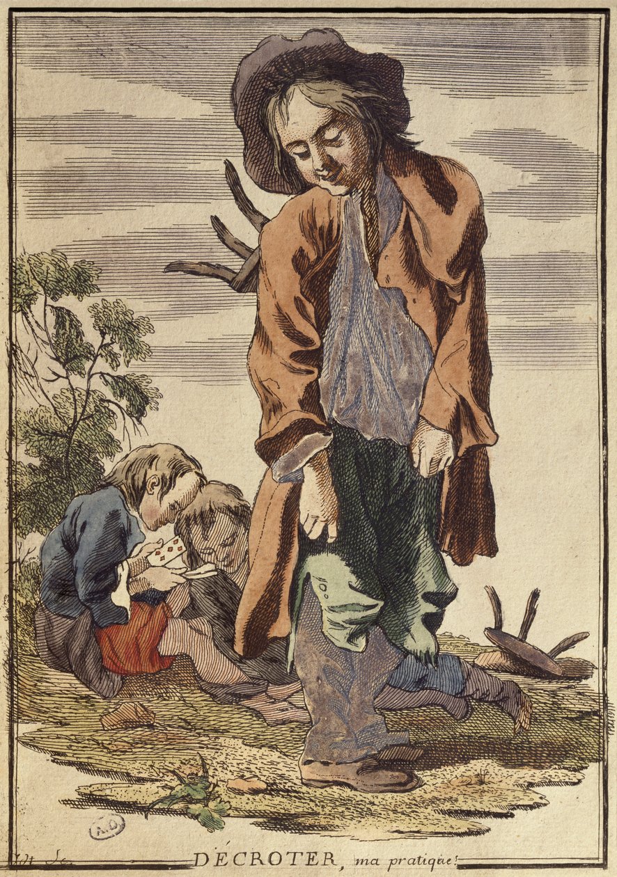 Zeskrobywanie błota, moja praktyka (kolorowe grawerowanie) autorstwa French School