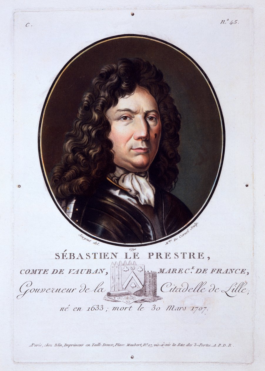 Sebastien le Prestre, hrabia de Vauban, z Portretów wielkich ludzi, wybitnych kobiet i pamiętnych poddanych Francji, opublikowanych w latach 1787-92 autorstwa French School
