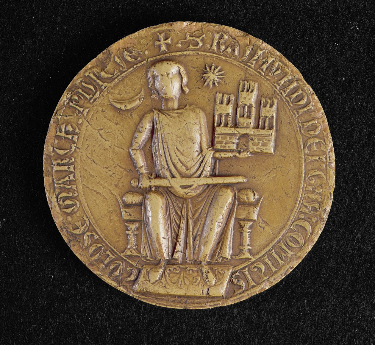 Druga pieczęć Raymonda VII (1197-1249) Tuluzy (wosk) autorstwa French School