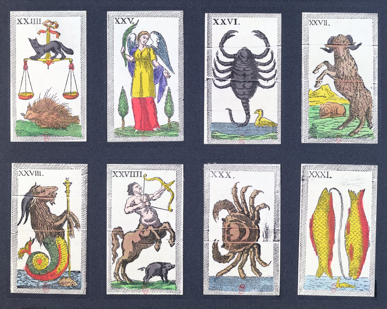 Wybór astrologicznych kart tarota autorstwa French School