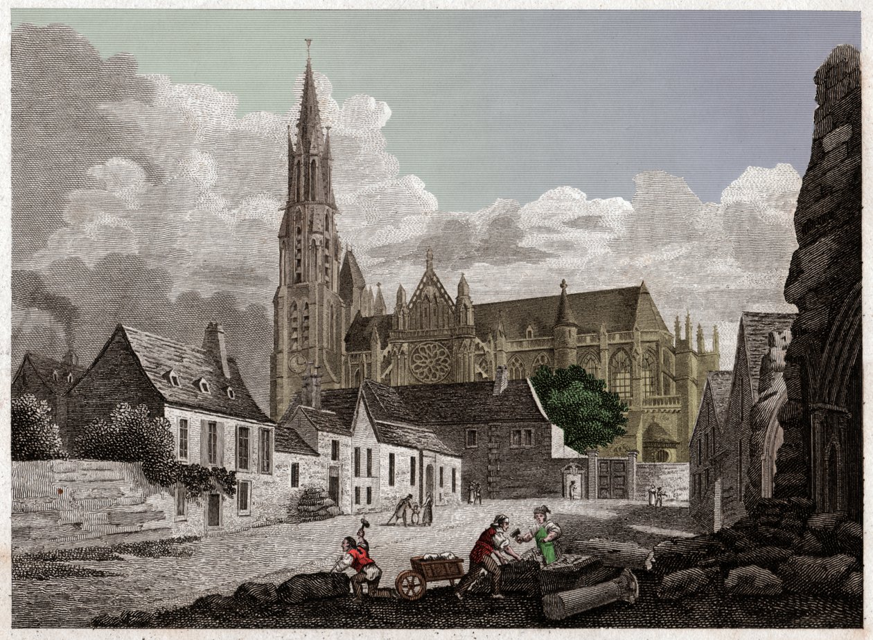 Katedra w Senlis. (rycina, ok. 1840 r.) autorstwa French School