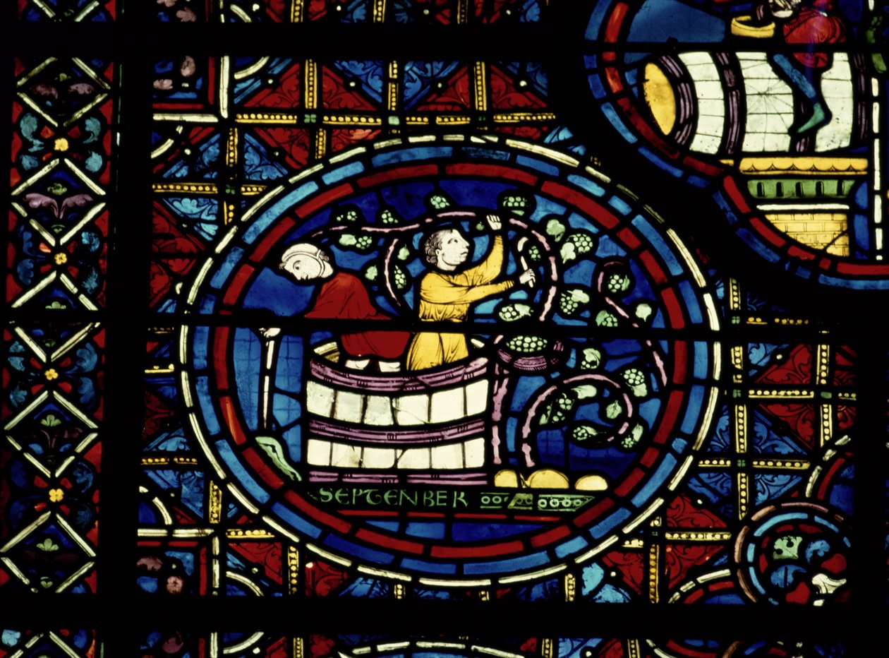 Wrzesień, z Okna Zodiaku, XIII w. autorstwa French School