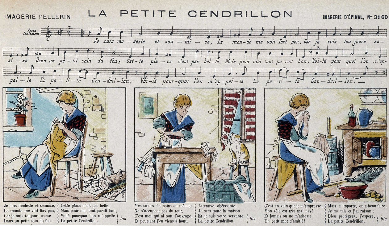 Nuty do popularnej piosenki „la petite Cinderella”” – zdjęcie autorstwa Epinal autorstwa French School