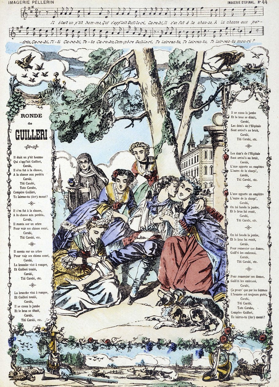 Nuty do piosenki „” Ronde de Guilleri”” - wizerunek Epinal autorstwa French School