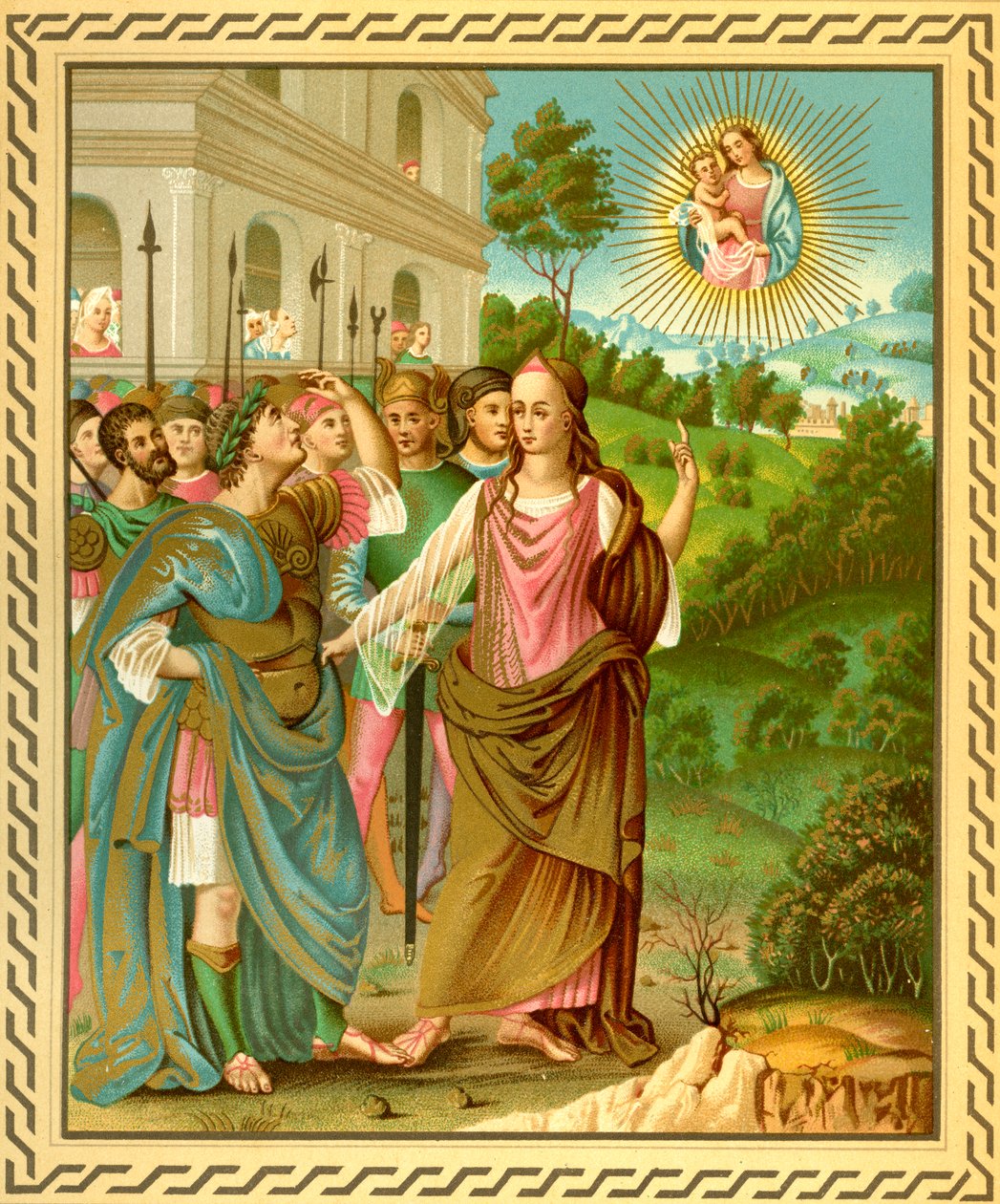 Sybilla z Tiburtis ogłaszająca Augustowi przyjście Jezusa Chrystusa. autorstwa French School