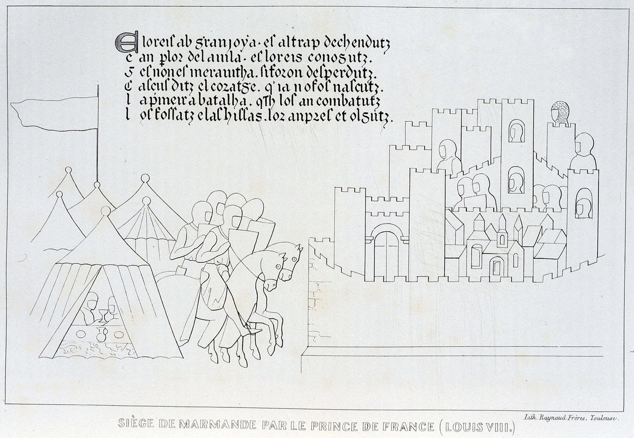 Oblężenie Marmande przez Ludwika VIII autorstwa French School