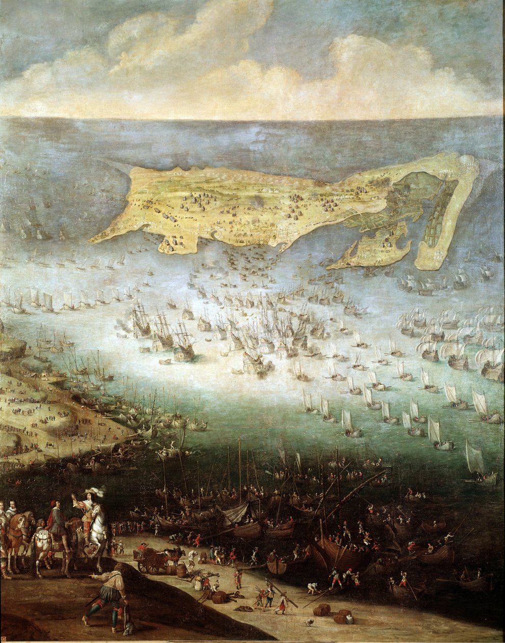 Oblężenie Cytadeli św. Marcina na Ile de Re, 1627 (obraz, ok. 1640) autorstwa French School