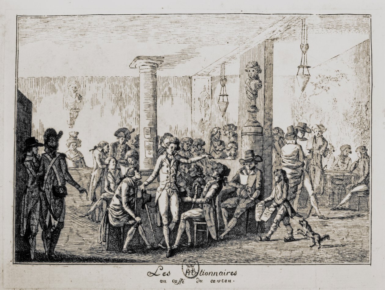 Sieyes i Les Nationnaires w kawiarni du caveau w Paryżu, sierpień 1789 r. (rycina) autorstwa French School