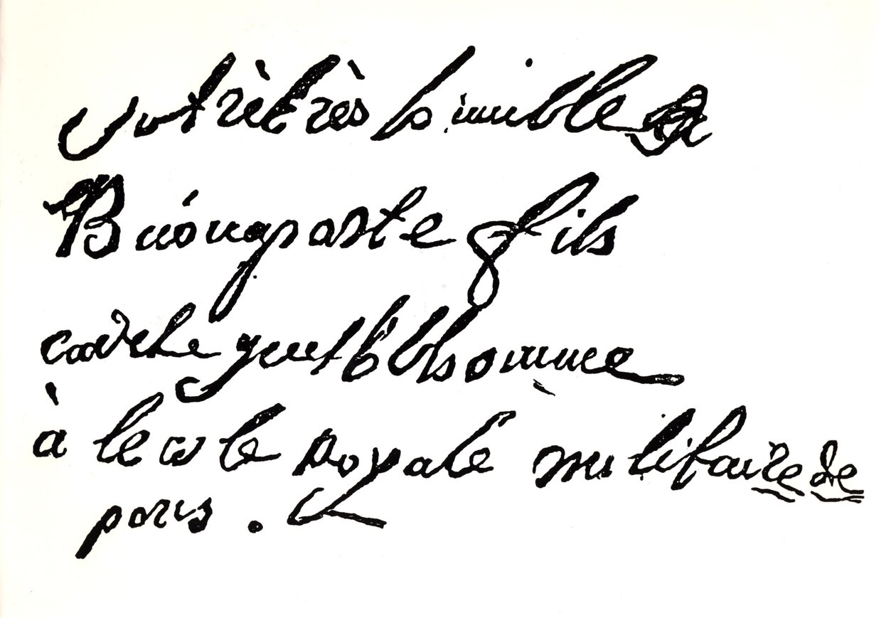 Podpis Napoleona Bonaparte (1769-1821) z 1785, od Napoleona przez Armanda Dayota, Paryż, 1895 (druk) autorstwa French School