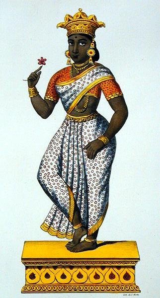Simaladevi żona Yamy, rytowana przez C. de Motte (1785-1836) (kolor lito) autorstwa French School