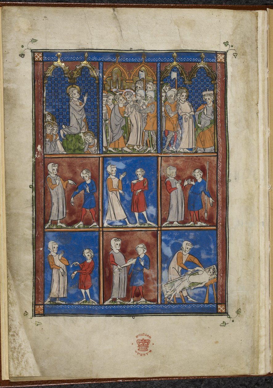 Sloane MS 1977 fol.5v Dziewięć miniatur przedstawiających sceny biblijne i medyczne, Chirurgia autorstwa French School