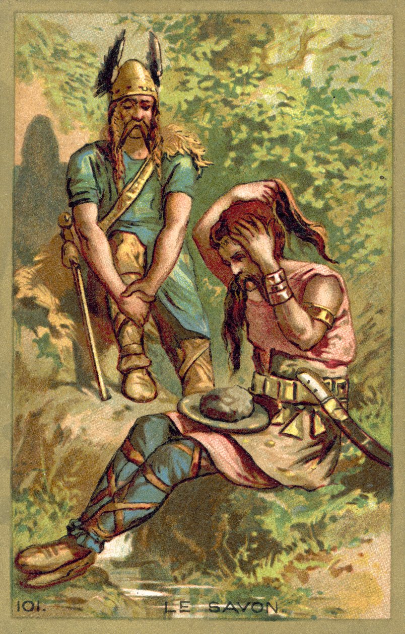Mydło używane przez wojowników galijskich (chromolitho) autorstwa French School