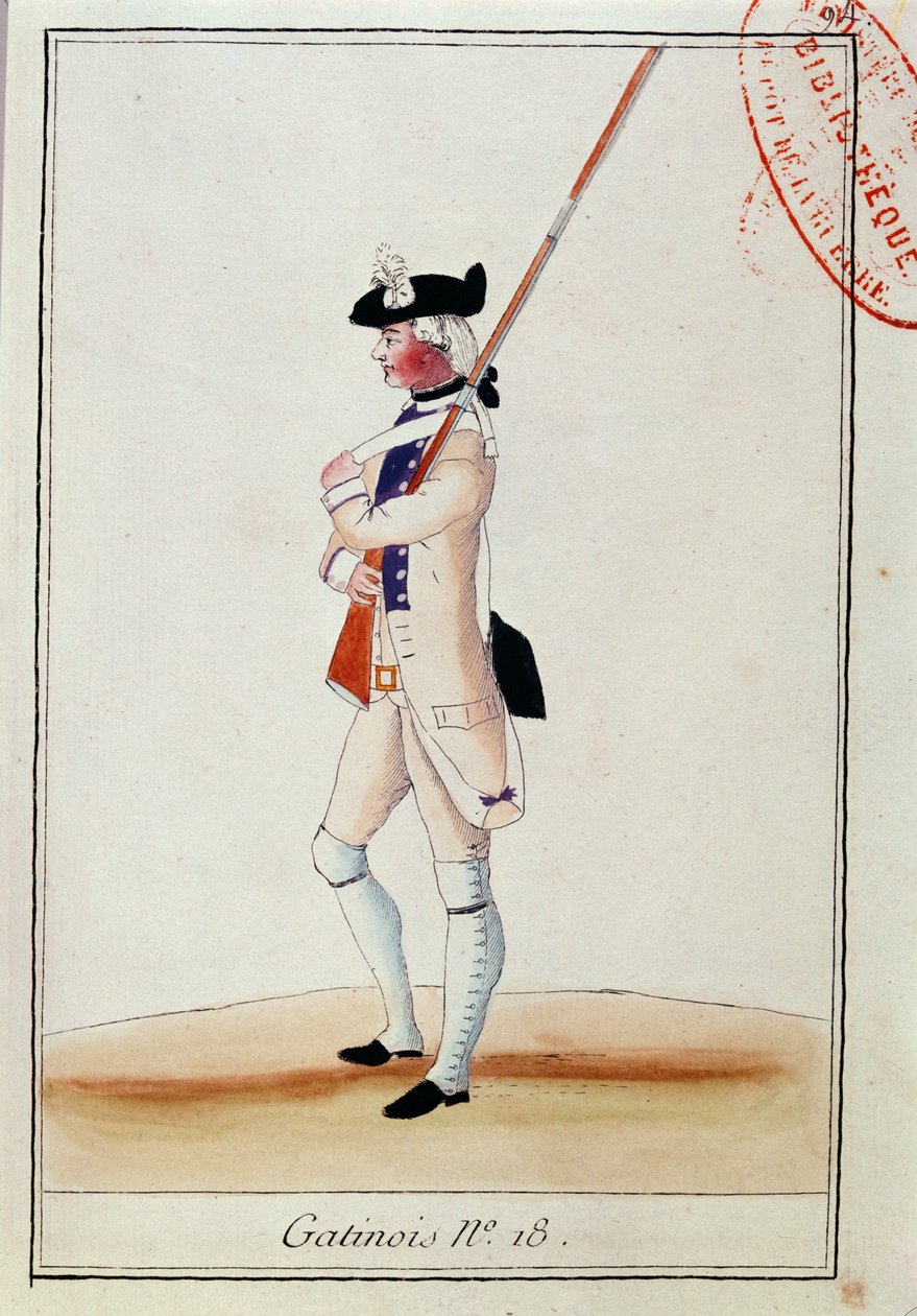 Żołnierz pułku grenadierów Gatinois, ok. 1780 autorstwa French School