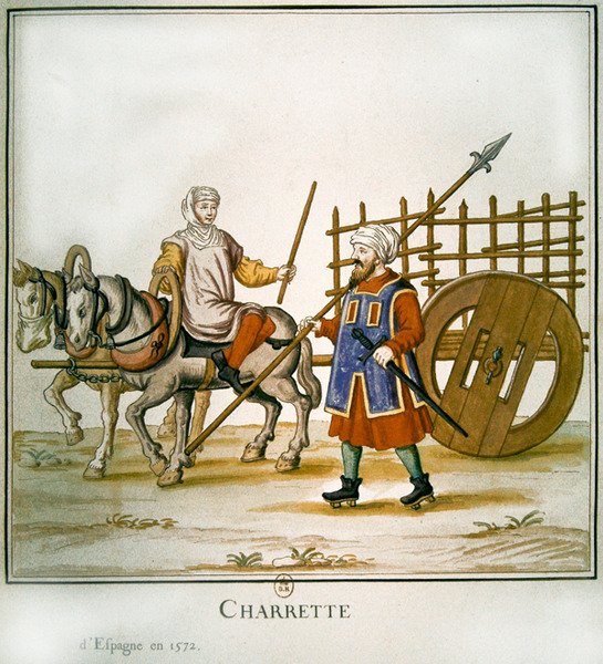 Wózek hiszpański, 1672 (wc na papierze) autorstwa French School