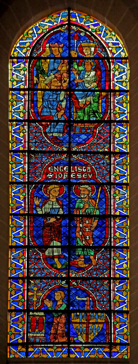 Ss John i James; Adoracja Trzech Króli; dawca: Bouchard de Marly (w114) autorstwa French School