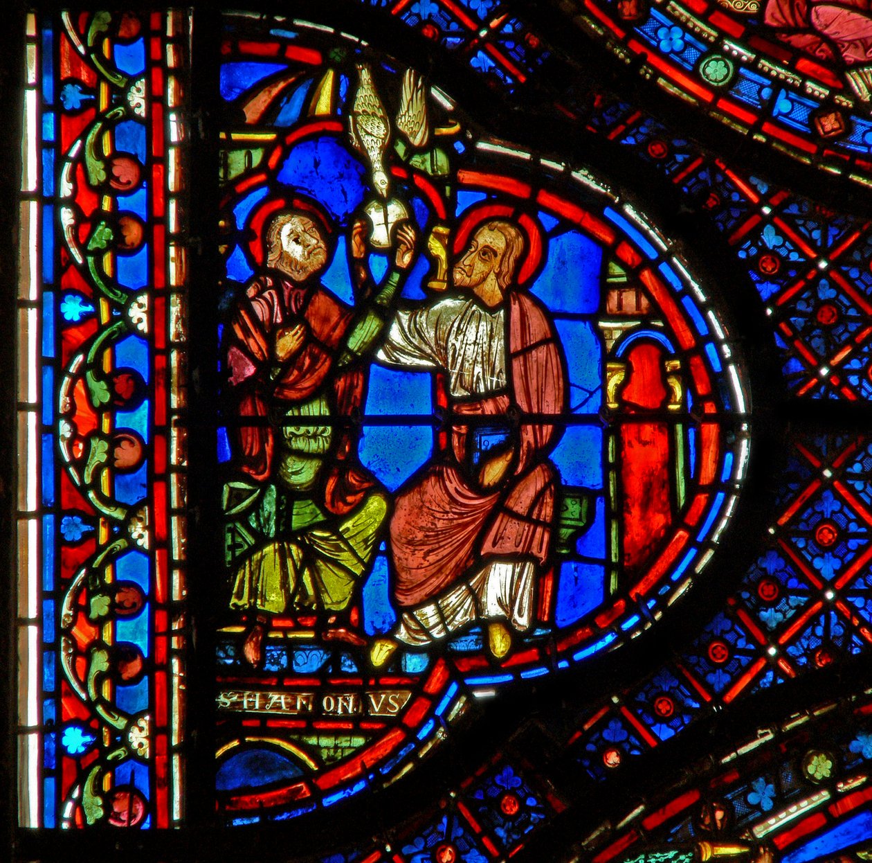 Św. Antoni: ptak go karmi i św. Paweł Anchorite (w30b) autorstwa French School