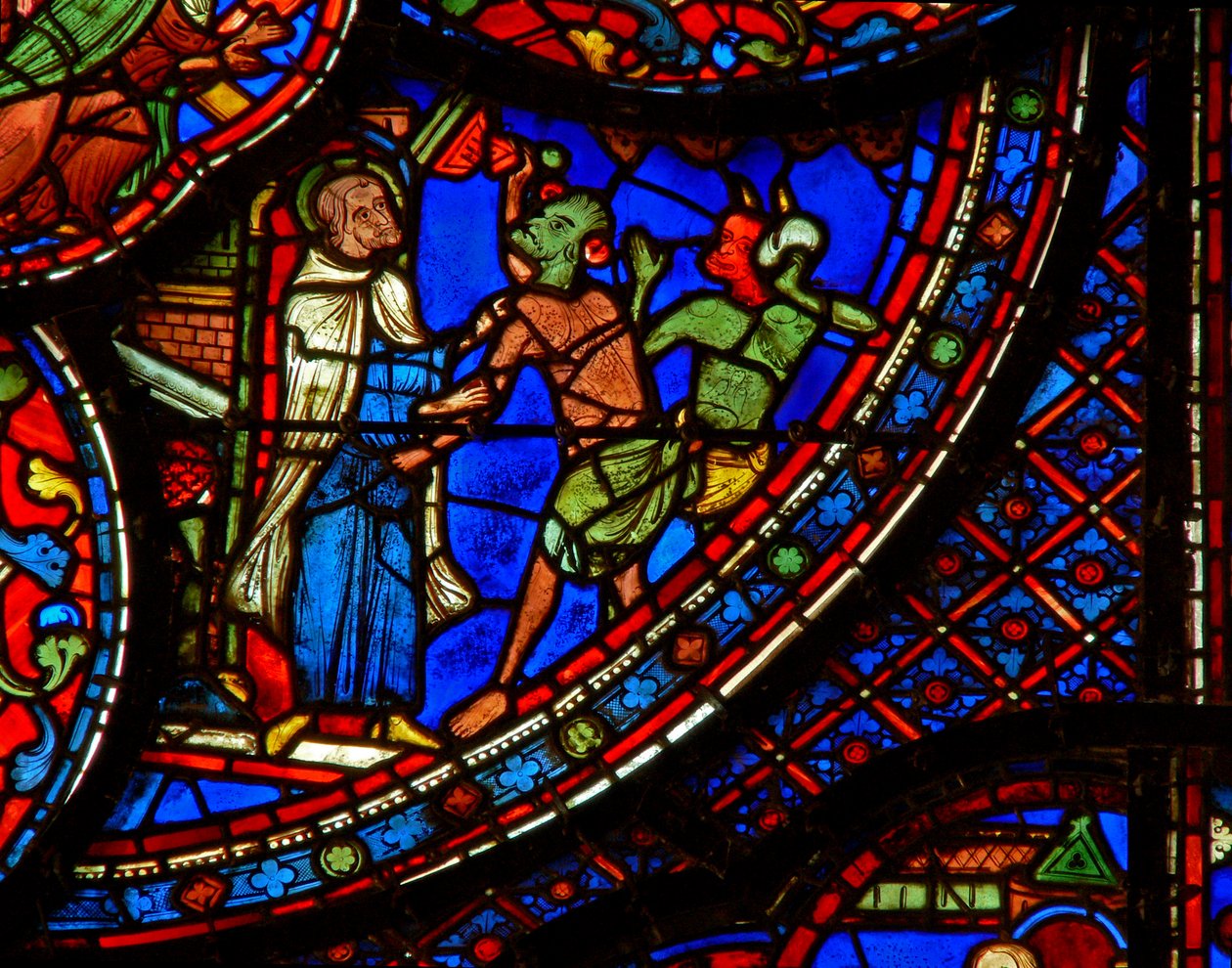 Św. Antoni: zaatakowany przez demony (w30b) autorstwa French School