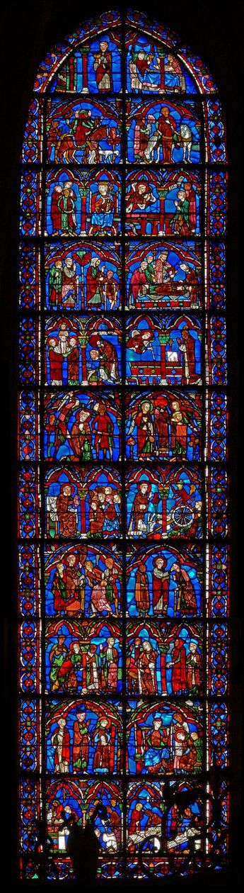 Okno St Cheron: sceny z życia (w15) autorstwa French School