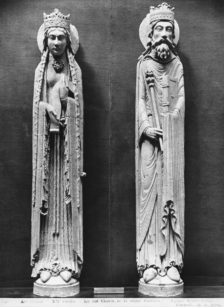 Św. Klotylda i Clovis I, z kościoła Notre-Dame of Corbeil (odlew gipsowy) (patrz także 383112, 383113) autorstwa French School