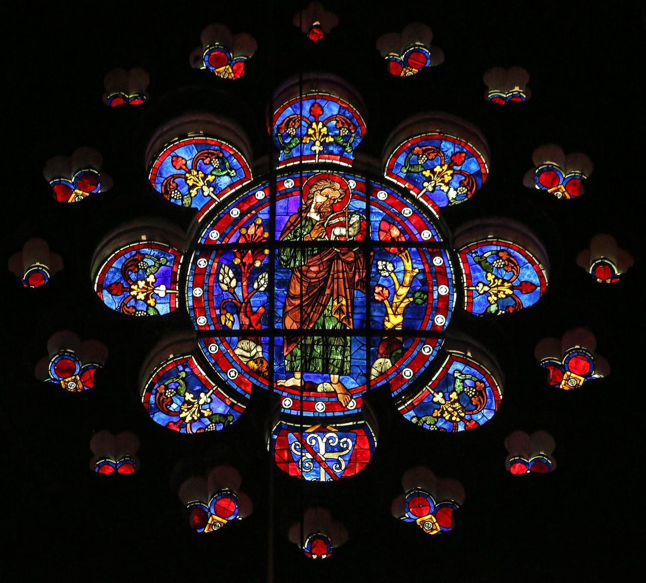 Św. Jan Chrzciciel na pustyni z Agnus Dei (w116) autorstwa French School