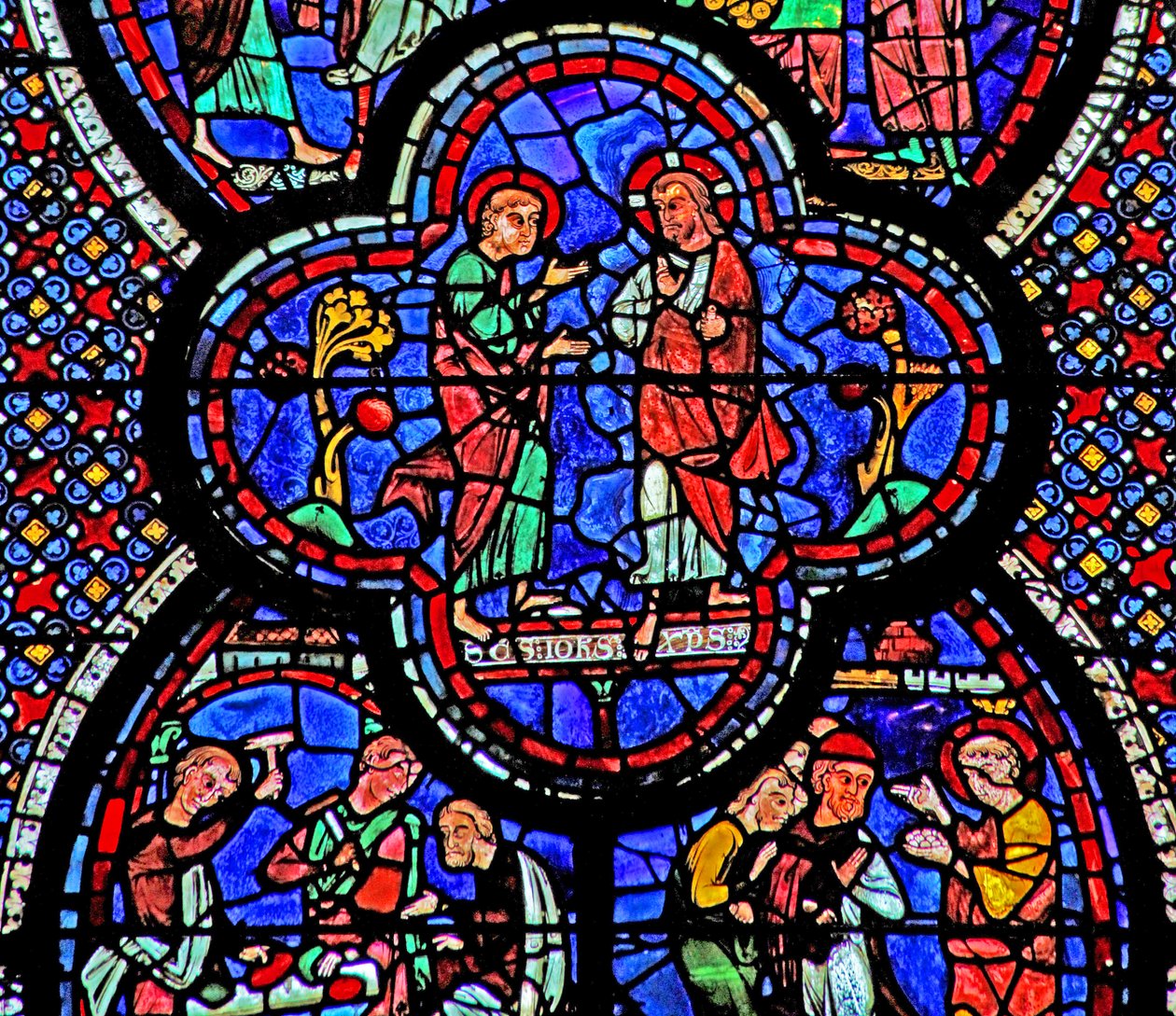 Okno św. Jana: Chrystus ukazuje się św. Janowi (w48) autorstwa French School