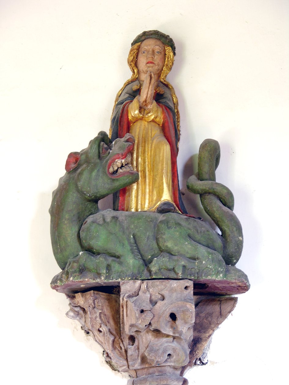 Św. Małgorzata z Antiochii (drewno polichromowane) autorstwa French School