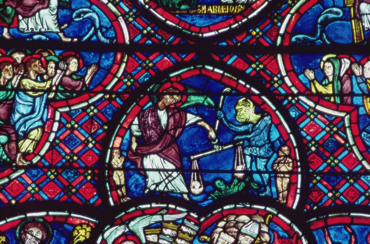 Św. Michał ważący dusze, XIII wiek autorstwa French School