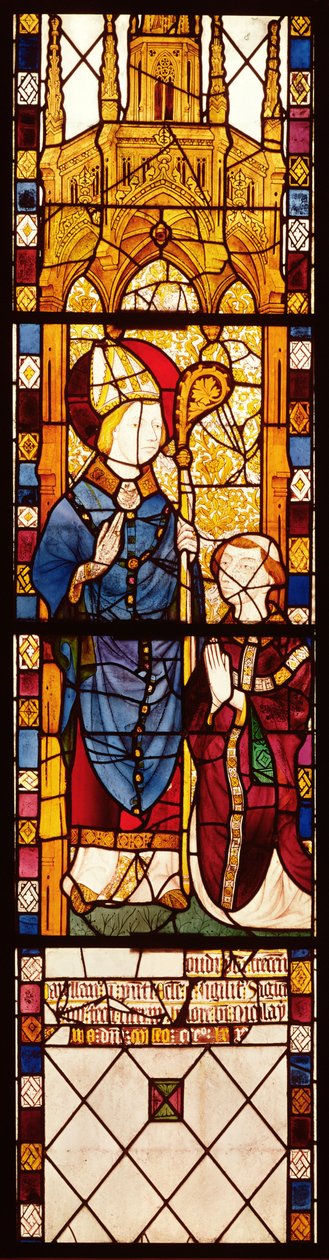 Św. Mikołaj z darczyńcą, z kaplicy św. Mikołaja, szkoła normańska, 1370 autorstwa French School