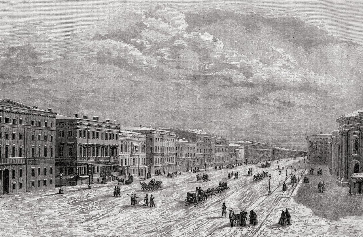 Petersburg, Rosja w 1794 r., z „Histoire de la Revolution Francaise” Louisa Blanca (1811–82) rytowanego przez Adolphe Francois Pannemaker (ur. 1822) 1847–62 autorstwa French School