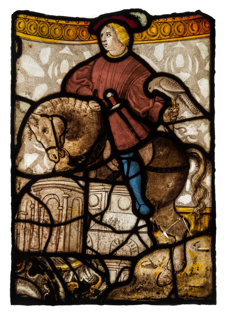 Św. Thibault z Provins, ok. 1500-15 (szkło przezroczyste, barwione, malowane, kolorowe i ołów) autorstwa French School