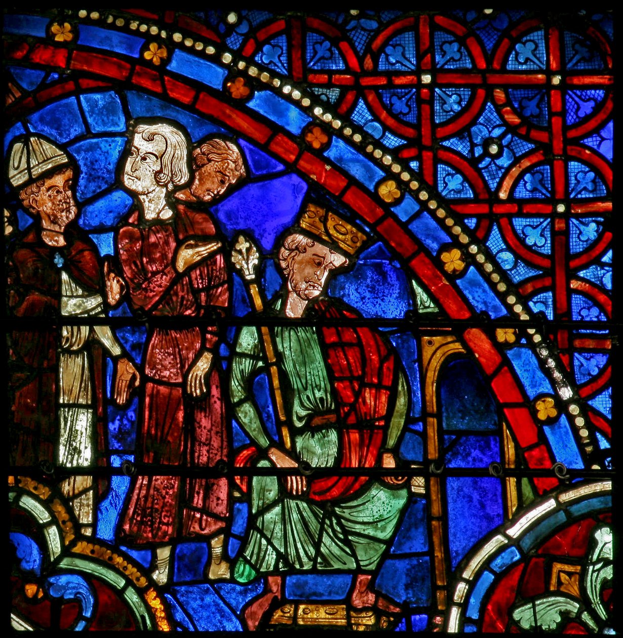 Św. Tomasz Becket zostaje przedstawiony Henrykowi II (w18) autorstwa French School