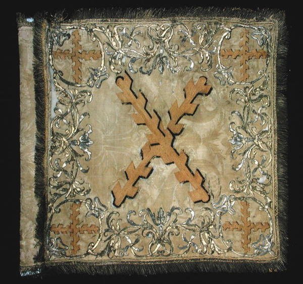 Sztandar pułku kawalerii burgundzkiej, c.1750 (haftowany adamaszek) autorstwa French School