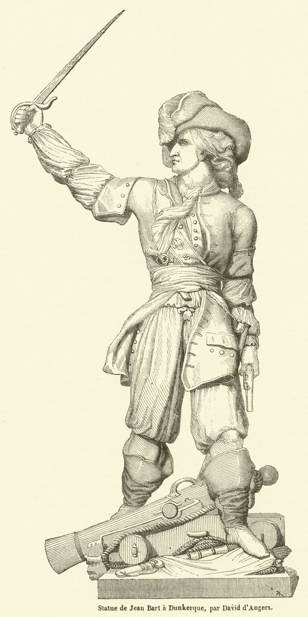Pomnik Jeana Barta w Dunkierce (rycina) autorstwa French School