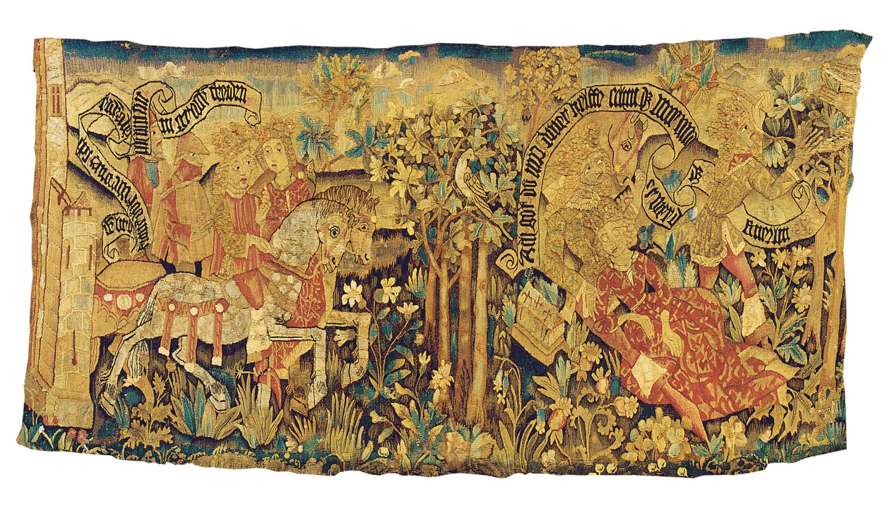 Fragment mitologicznego gobelinu w Strasburgu, ok. 1470-80 autorstwa French School