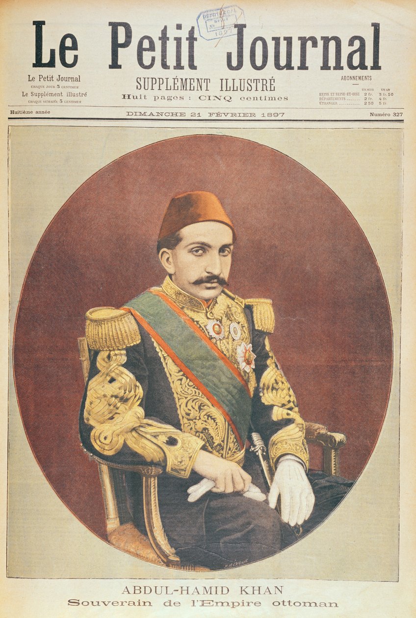 Sułtan Abd al-Hamid Khan II (1842-1918) Władca Imperium Osmańskiego, z Le Petit Journal, 21 lutego 1897 autorstwa French School
