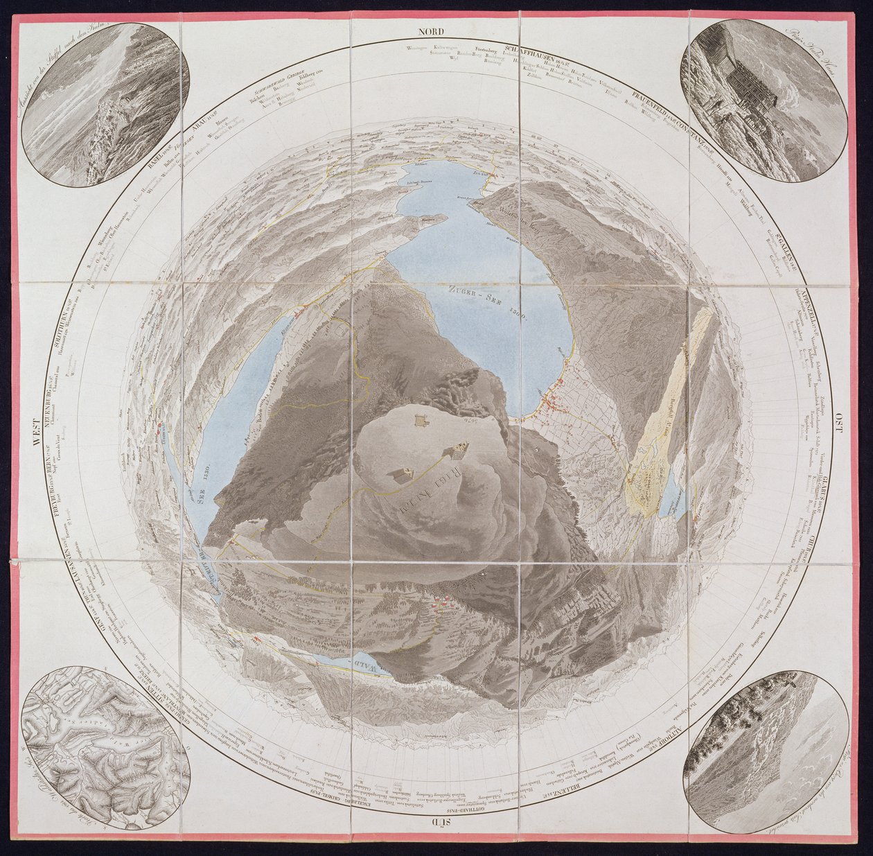 Szczyt Kulm, Mont Rigi, z Guide des Voyageurs sur le Mont Rigi, pułkownik Pfyffer de Wyer, opublikowany w 1823 r. (ręcznie kolorowane grawerowanie) autorstwa French School