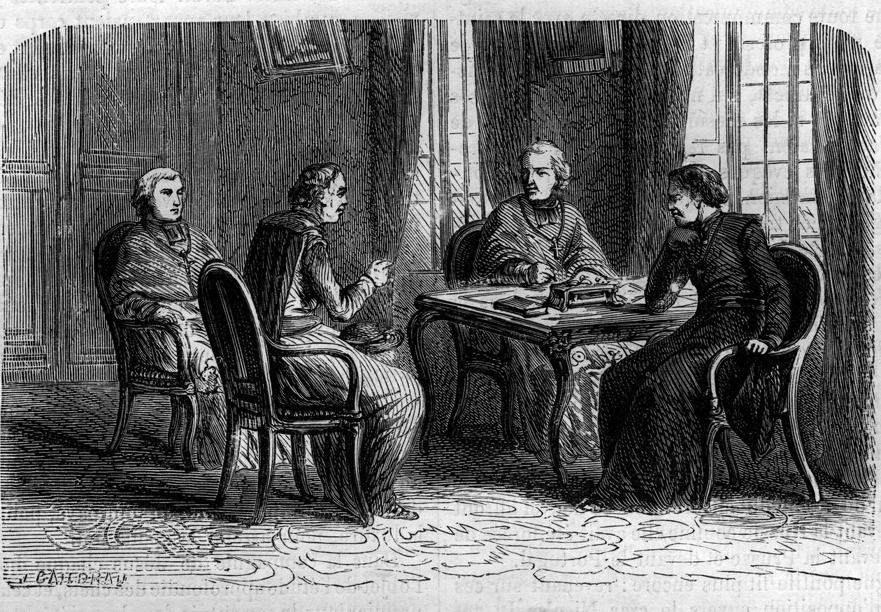 Naczelna Rada Jezuitów pod pontyfikatem papieża Grzegorza XVI (w latach 1831-1846). Grawer w „Histoire des Papes-Rois-Queen and Empereurs a travers les Century” Maurice Lachatre autorstwa French School