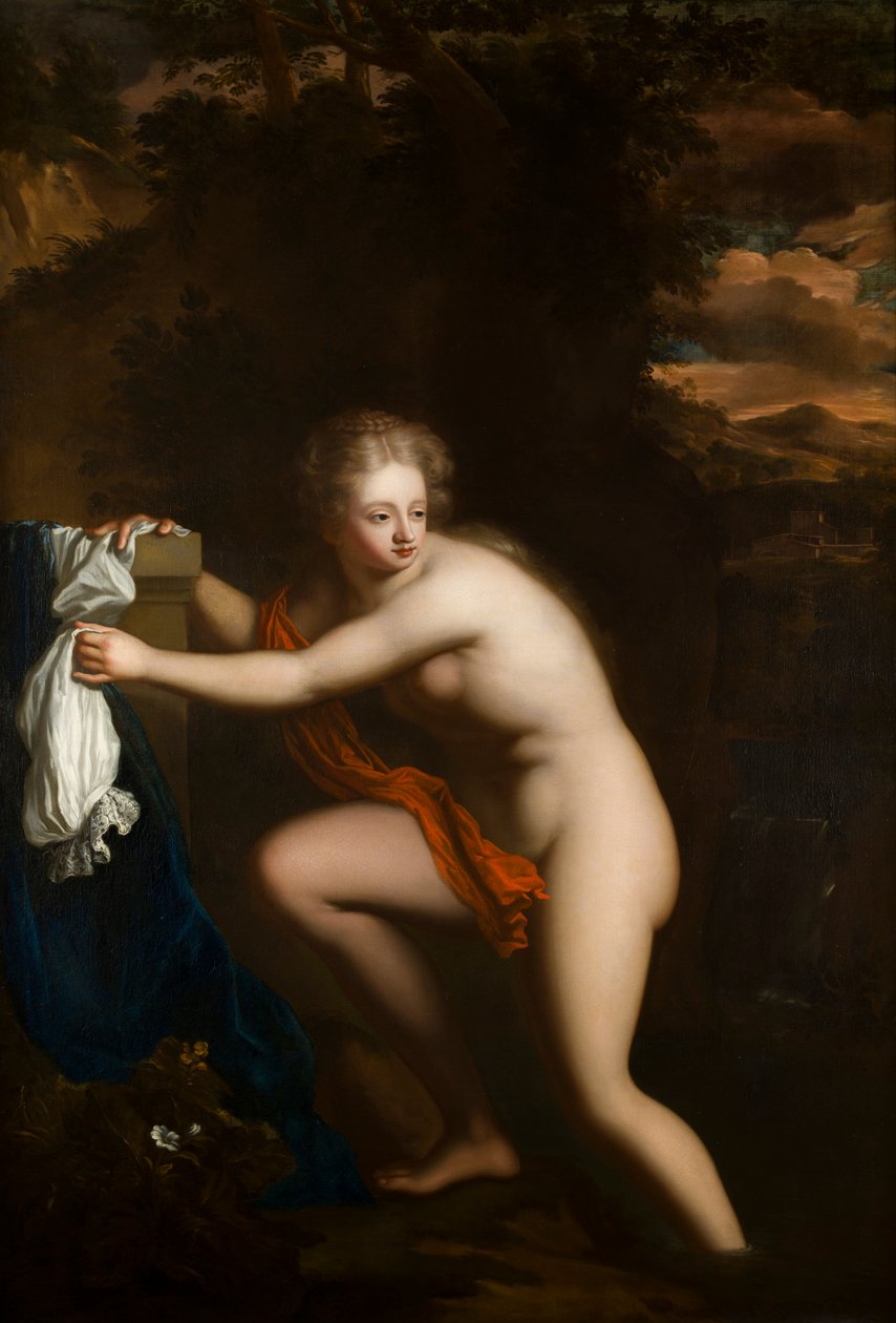 Susannah w swojej łaźni, ok. 1600-99 (olej na płótnie) autorstwa French School