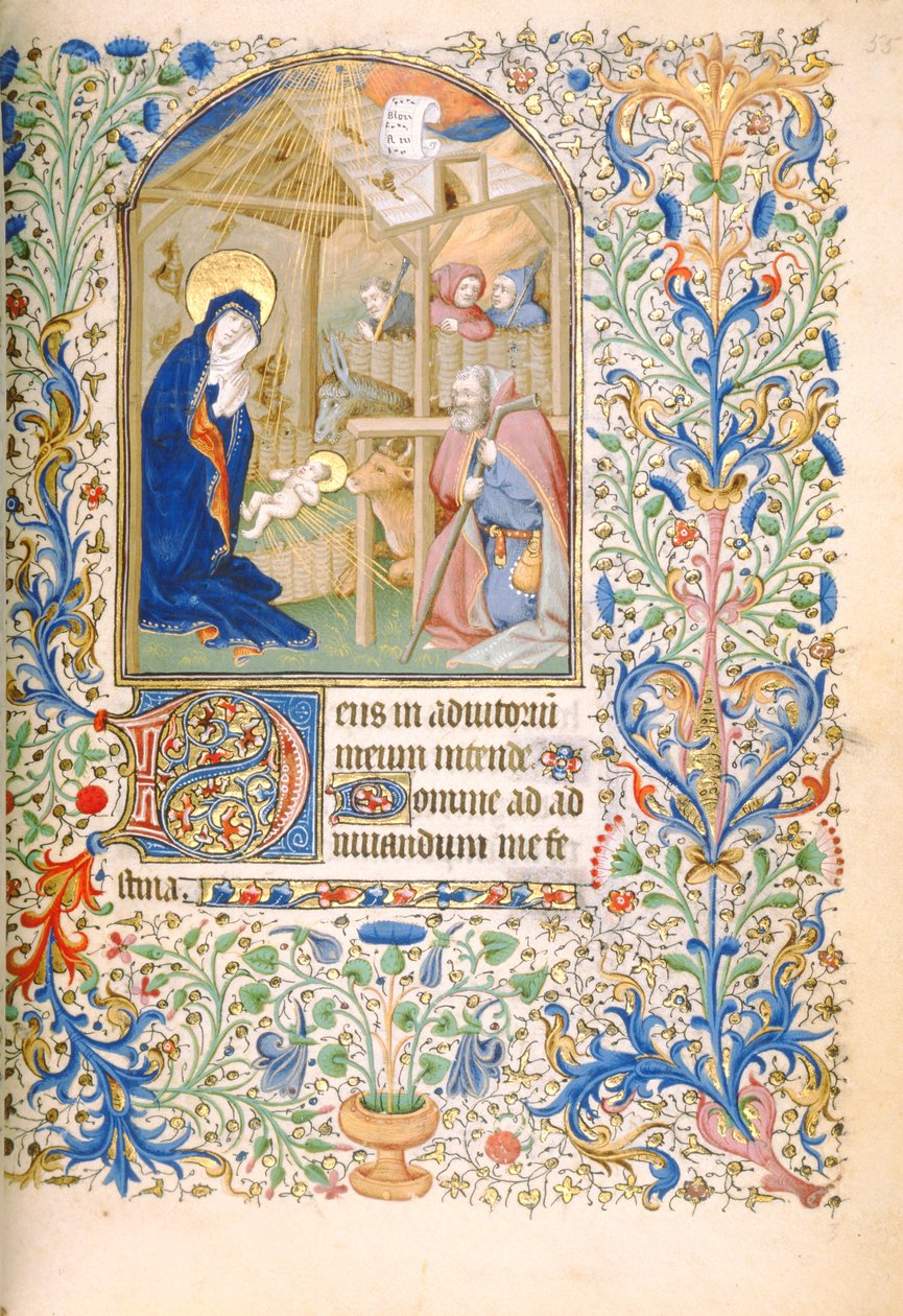 T.2629 Ms 63 f.55r Narodzenia (wykorzystanie Paryża) c.1460 autorstwa French School