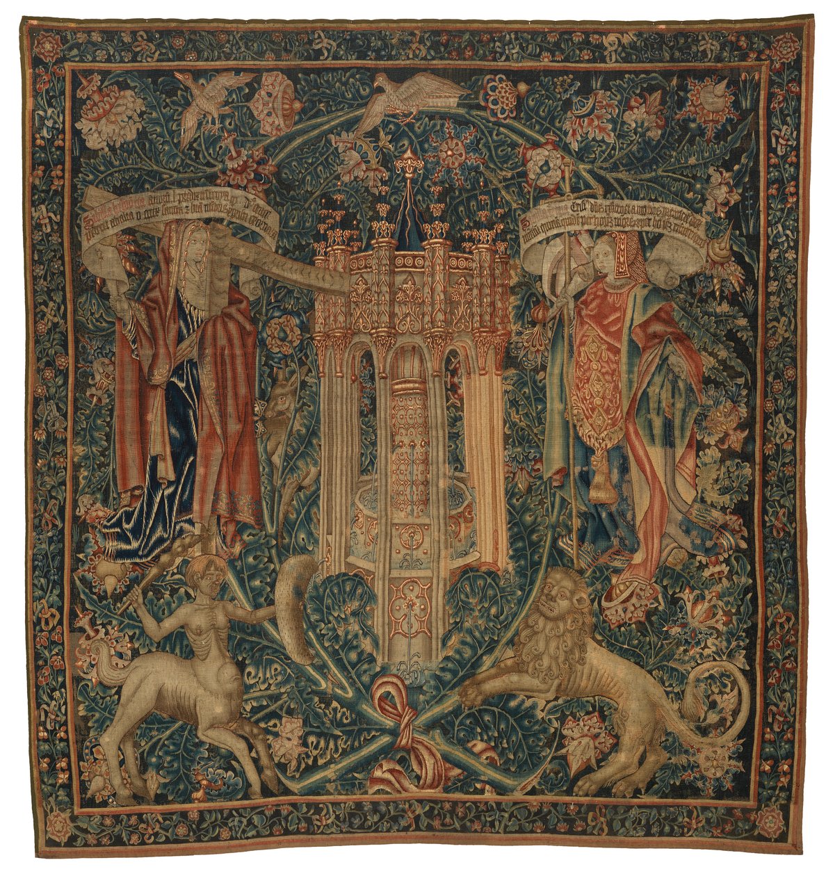 Gobelin, Sibylla Hellespontica i Frygia (jeden z zestawu sześciu Sybilli, składającego się z 46.134 do 46.139) zwany „The Rothamsted Tapestries”, wykonany we Flandrii, Tournai lub Brukseli, Belgia, ok. 1530 r. (wełna) autorstwa French School
