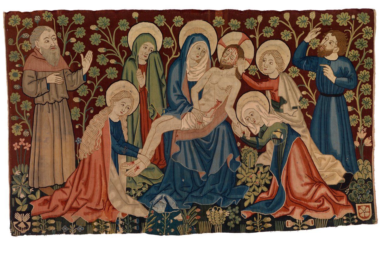Antependium gobelinowe z Opłakiwaniem Chrystusa „Pieta”, ze Strasburga, ok. 1450-60 (wełna, jedwab i ewentualnie len) autorstwa French School