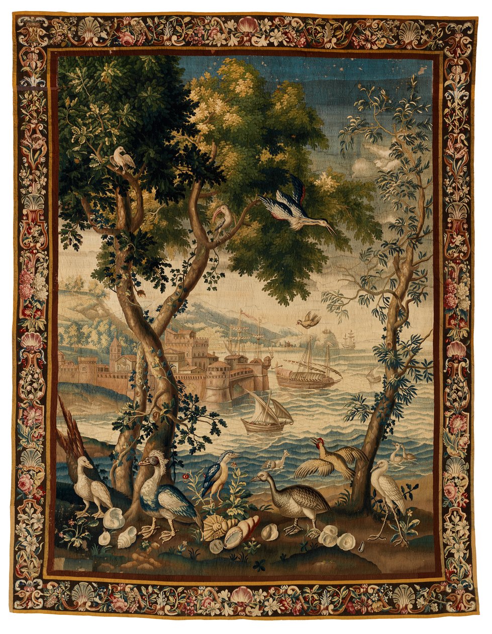 Gobelin przedstawiający jeden z Portów Mer, wykonany w Beauvais, ok. 1725 r. (wełna i len) autorstwa French School