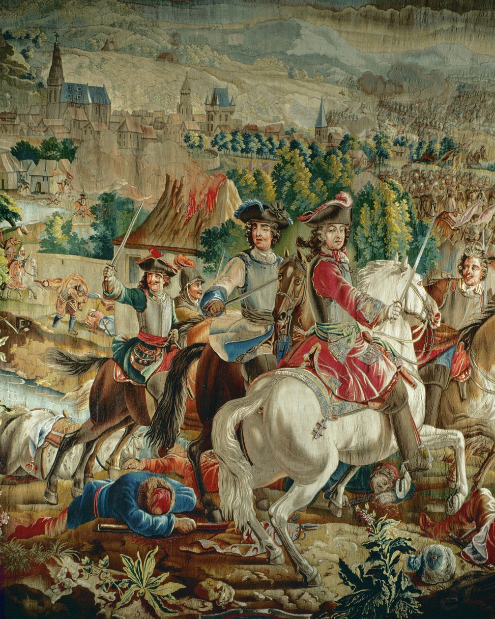 Gobelin przedstawiający Karola, księcia Lotaryngii podczas ... (wełna i jedwab) autorstwa French School