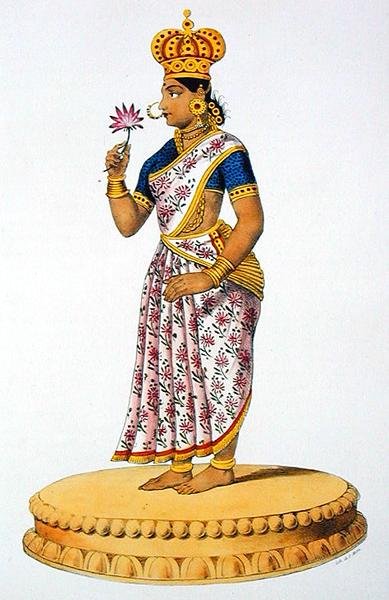 Tchitralekha żona Kouvery, ryty przez C. de Motte (1785-1836) (kolor lito) autorstwa French School