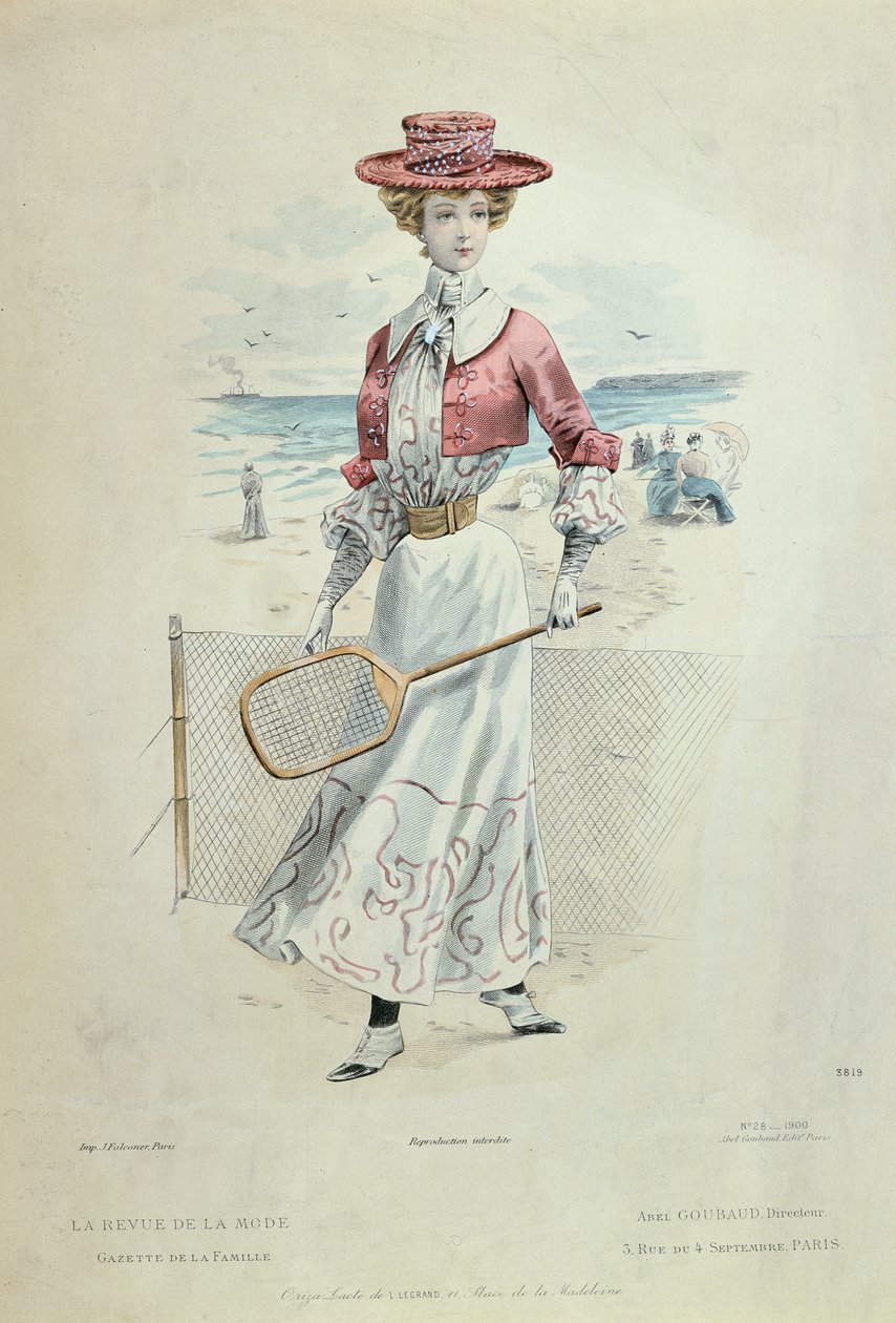 Strój do tenisa z „La Revue de la Mode” autorstwa French School