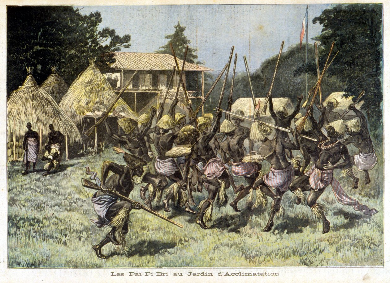 Afrykanie Pai-Pi-Bri w Ogrodzie Aklimatyzacji - w „Le Petit Journal” z 08.05.1893 (rycina) autorstwa French School