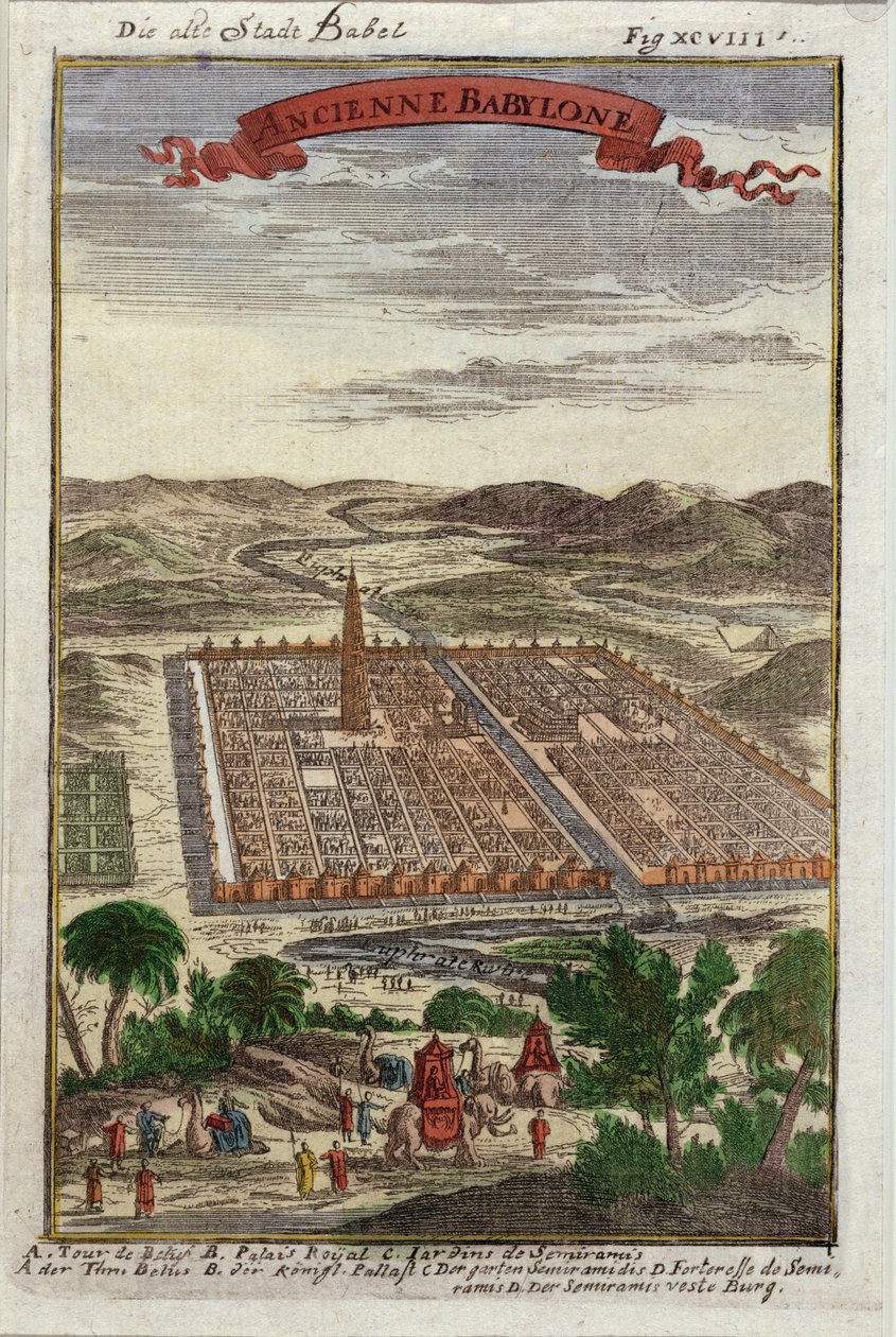 Starożytne miasto Babel, ilustracja z Description de l