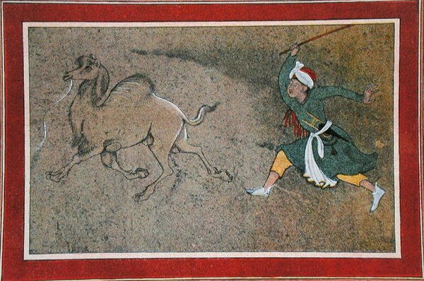 Wściekły poganiacz wielbłądów, ilustracja z „Arabskich nocy” autorstwa French School